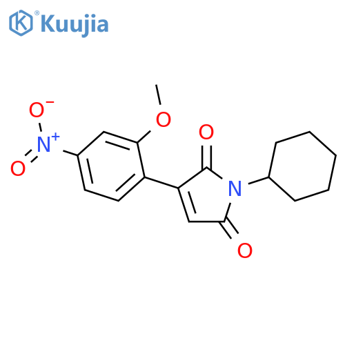 1H-Pyrrole-2,5-dione,1-cyclohexyl-3-(2-methoxy-4-nitrophenyl)- structure