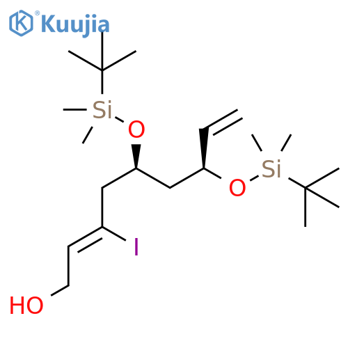 2,8-Nonadien-1-ol, 5,7-bis[[(1,1-dimethylethyl)dimethylsilyl]oxy]-3-iodo-, (2Z,5S,7S)- structure