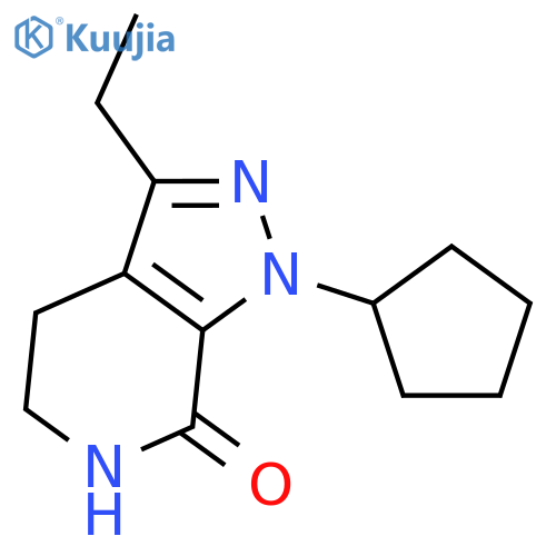 7H-Pyrazolo[3,4-c]pyridin-7-one,1-cyclopentyl-3-ethyl-1,4,5,6-tetrahydro- structure