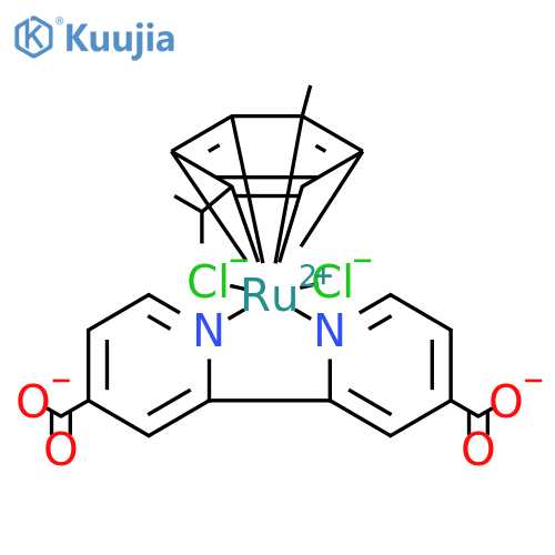 Chloro(4,4'-dicarboxy-2,2'-bipyridine)(p-cymene)ruthenium(II)chloride structure