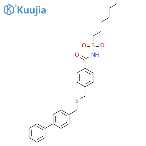 N-Hexylsulfonyl-4-[(4-phenylphenyl)methylsulfanylmethyl]benzamide structure