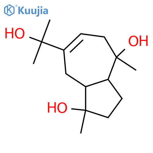 7-Guaiene-4,10,11-triol; (1β,4α,5α,10β)-form structure