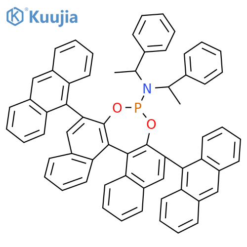(11Br)-2,6-Di(anthracen-9-yl)-N,N-bis(1-phenylethyl)dinaphtho[2,1-d:1',2'-f][1,3,2]dioxaphosphepin-4-amine structure