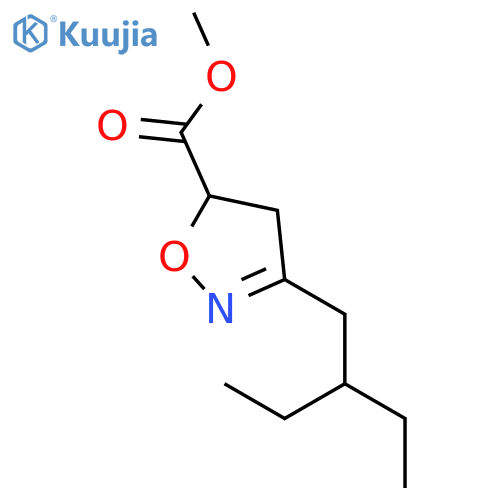5-Isoxazolecarboxylic acid, 3-(2-ethylbutyl)-4,5-dihydro-, methyl ester structure