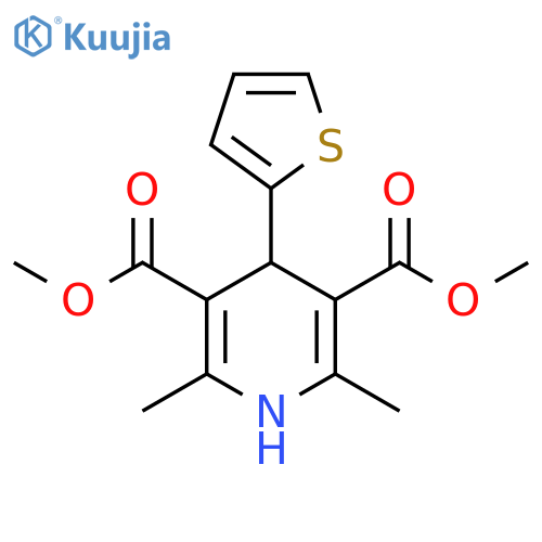 2,6-Dimethyl-4-thiophen-2-yl-1,4-dihydro-pyridine-3,5-dicarboxylic acid dimethyl ester structure