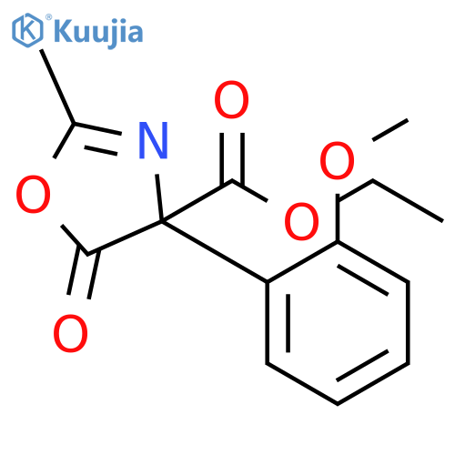 4-Oxazolecarboxylicacid, 4,5-dihydro-4-(2-methoxyphenyl)-2-methyl-5-oxo-, ethyl ester structure