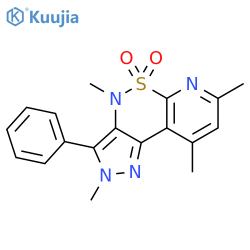 Pyrazolo[4,3-c]pyrido[3,2-e][1,2]thiazine,2,4-dihydro-2,4,7,9-tetramethyl-3-phenyl-, 5,5-dioxide structure