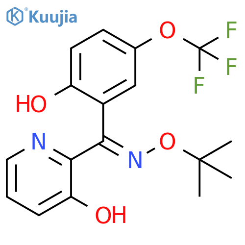 Methanone, (3-hydroxy-2-pyridinyl)[2-hydroxy-5-(trifluoromethoxy)phenyl]-, O-(1,1-dimethylethyl)oxime, (1E)- structure
