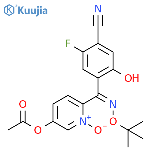 Benzonitrile,4-[[5-(acetyloxy)-1-oxido-2-pyridinyl][(1,1-dimethylethoxy)imino]methyl]-2-fluoro-5-hydroxy-, (Z)- structure