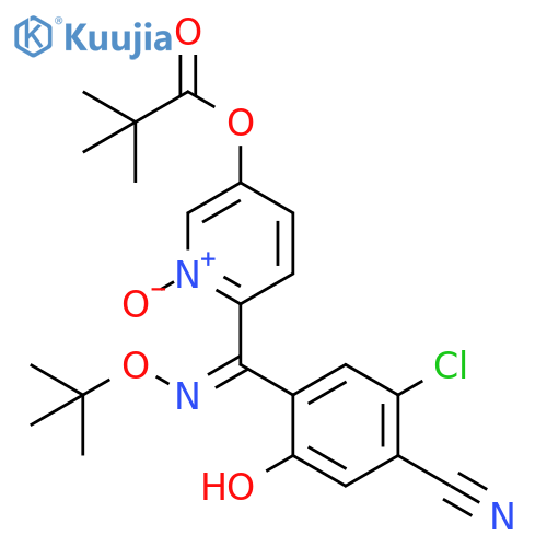 Propanoic acid, 2,2-dimethyl-, 6-[(5-chloro-4-cyano-2-hydroxyphenyl)[(1,1-dimethylethoxy)imino]methyl]-1-oxido-3-pyridinyl ester, (Z)- (9CI) structure