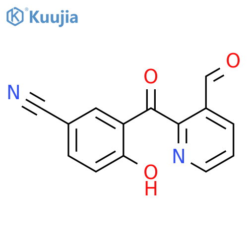 Benzonitrile, 3-[(3-formyl-2-pyridinyl)carbonyl]-4-hydroxy- structure