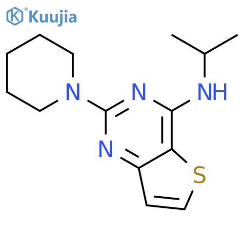 N-isopropyl-2-(1-piperidinyl)thieno[3,2-d]pyrimidin-4-amine structure