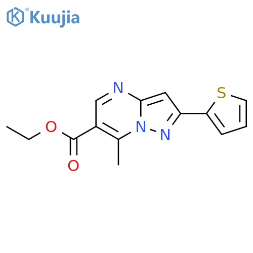 Ethyl 7-methyl-2-(2-thienyl)pyrazolo-1,5-apyrimidine-6-carboxylate structure