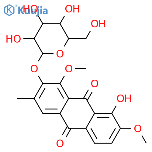 1,2,7,8-Tetrahydroxy-3-methylanthraquinone; 1,7-Di-Me ether, 2-O-β-D-glucopyranoside structure
