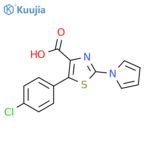 5-(4-chlorophenyl)-2-(1H-pyrrol-1-yl)-1,3-thiazole-4-carboxylic acid structure
