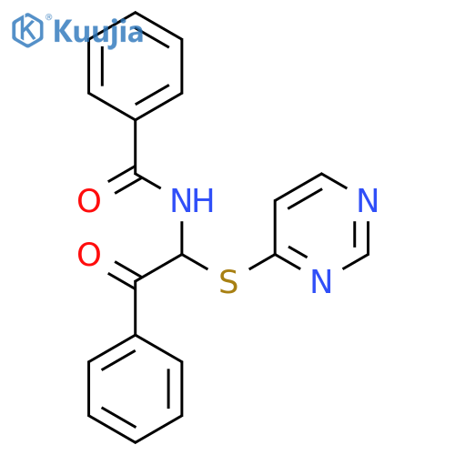 N-[2-oxo-2-phenyl-1-(pyrimidin-4-ylsulfanyl)ethyl]benzamide structure