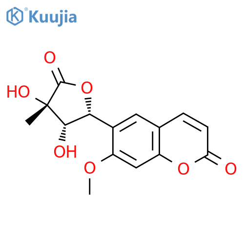 6-[(2R,3S,4S)-3,4-dihydroxy-4-methyl-5-oxooxolan-2-yl]-7-methoxychromen-2-one structure