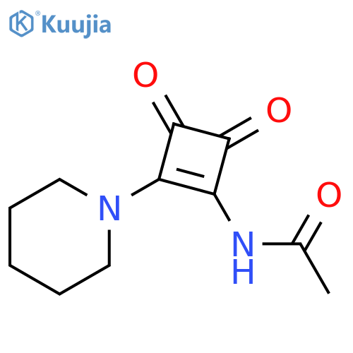Acetamide, N-[3,4-dioxo-2-(1-piperidinyl)-1-cyclobuten-1-yl]- structure
