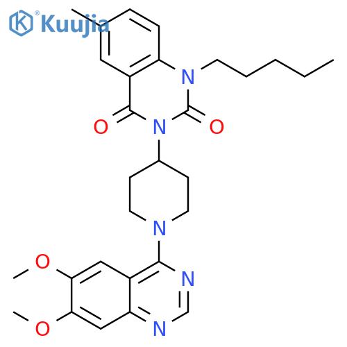 2,4(1H,3H)-Quinazolinedione,3-[1-(6,7-dimethoxy-4-quinazolinyl)-4-piperidinyl]-6-methyl-1-pentyl- structure