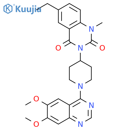 2,4(1H,3H)-Quinazolinedione,3-[1-(6,7-dimethoxy-4-quinazolinyl)-4-piperidinyl]-6-ethyl-1-methyl- structure