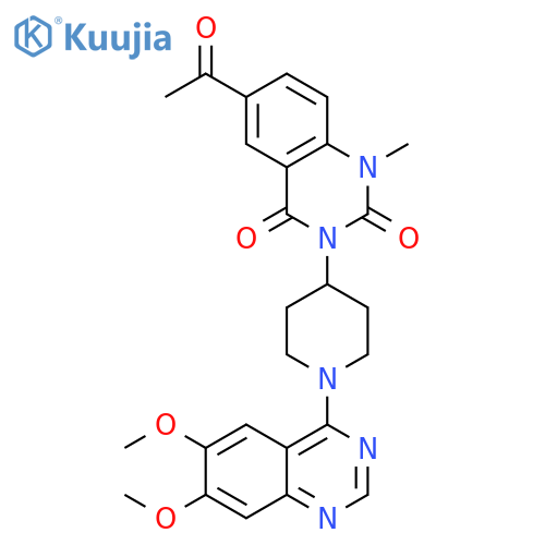 2,4(1H,3H)-Quinazolinedione, 6-acetyl-3-[1-(6,7-dimethoxy-4-quinazolinyl)-4-piperidinyl]-1-methyl- structure