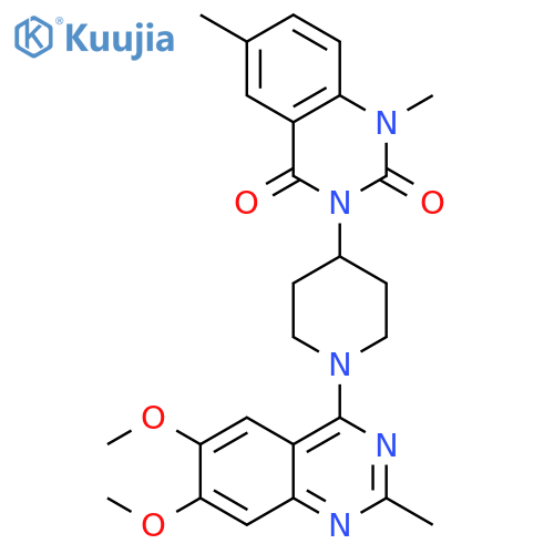 2,4(1H,3H)-Quinazolinedione,3-[1-(6,7-dimethoxy-2-methyl-4-quinazolinyl)-4-piperidinyl]-1,6-dimethyl- structure