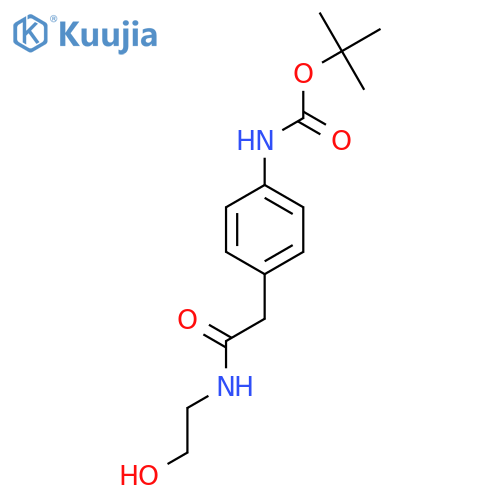 tert-butyl N-(4-{[(2-hydroxyethyl)carbamoyl]methyl}phenyl)carbamate structure