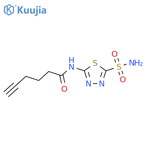N-(5-Sulfamoyl-1,3,4-thiadiazol-2-yl)hex-5-ynamide structure