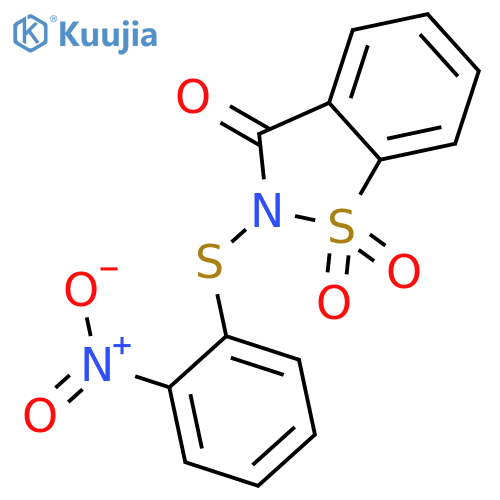 1,2-Benzisothiazol-3(2H)-one,2-[(2-nitrophenyl)thio]-, 1,1-dioxide structure