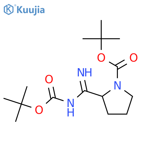 tert-Butyl 2-(N-(tert-butoxycarbonyl)carbamimidoyl)pyrrolidine-1-carboxylate structure