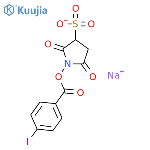 Sodium 1-((4-iodobenzoyl)oxy)-2,5-dioxopyrrolidine-3-sulfonate structure