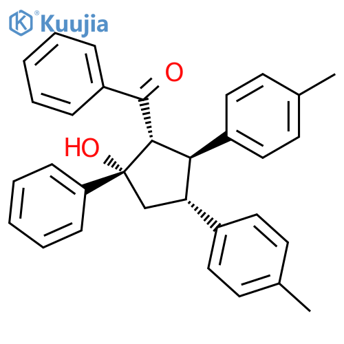 Methanone, [(1R,2S,4R,5S)-2-hydroxy-4,5-bis(4-methylphenyl)-2-phenylcyclopentyl]phenyl-, rel- structure