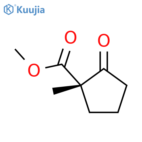 Cyclopentanecarboxylicacid, 1-methyl-2-oxo-, methyl ester, (1R)- structure