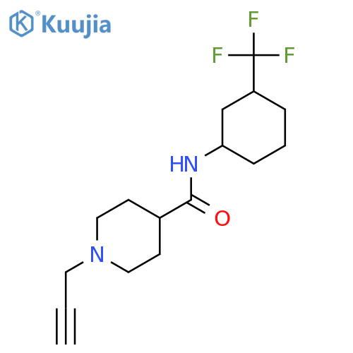 1-(prop-2-yn-1-yl)-N-[3-(trifluoromethyl)cyclohexyl]piperidine-4-carboxamide structure