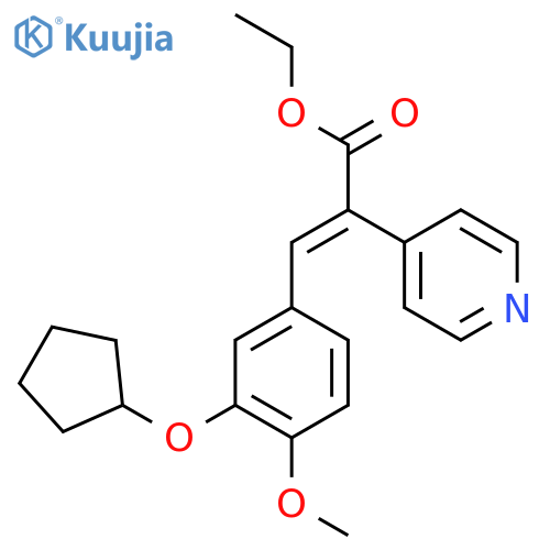 (E)-Ethyl 3-(3-(cyclopentyloxy)-4-methoxyphenyl)-2-(pyridin-4-yl)acrylate structure