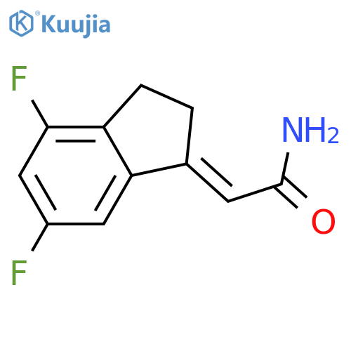 Acetamide, 2-(4,6-difluoro-2,3-dihydro-1H-inden-1-ylidene)-, (2E)- structure