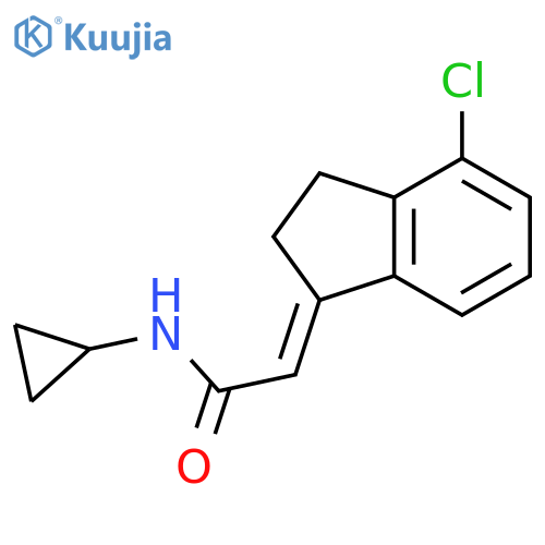 Acetamide,2-(4-chloro-2,3-dihydro-1H-inden-1-ylidene)-N-cyclopropyl-, (2E)- structure