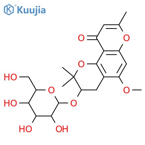 Isospatheliachromene; 3,4-Dihydro, 3S-hydroxy, 5-Me ether, 3-O-β-D-glucopyranoside structure