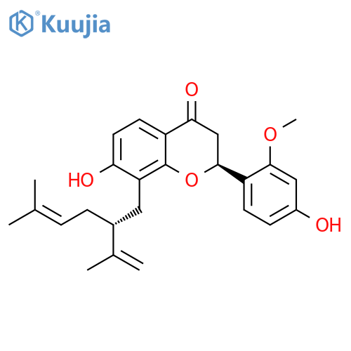 4H-1-Benzopyran-4-one,2,3-dihydro-7-hydroxy-2-(4-hydroxy-2-methoxyphenyl)-8-[(2R)-5-methyl-2-(1-methylethenyl)-4-hexen-1-yl]-,(2S)- structure