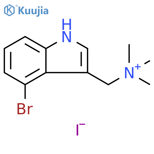 1H-Indole-3-methanaminium, 4-bromo-N,N,N-trimethyl-, iodide (1:1) structure