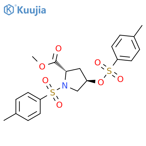 L-Proline, 1-[(4-methylphenyl)sulfonyl]-4-[[(4-methylphenyl)sulfonyl]oxy]-, methyl ester, (4R)- structure