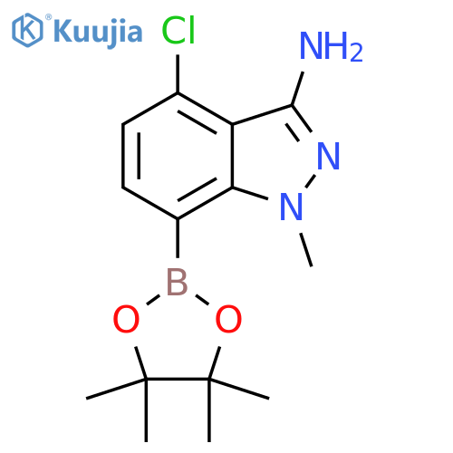 4-Chloro-1-methyl-7-(4,4,5,5-tetramethyl-1,3,2-dioxaborolan-2-yl)-1H-indazol-3-amine structure