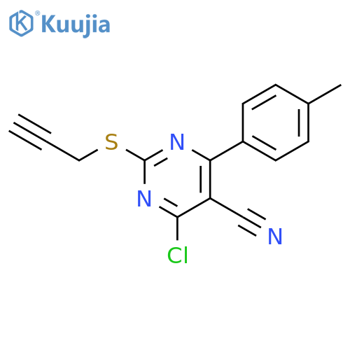 5-Pyrimidinecarbonitrile, 4-chloro-6-(4-methylphenyl)-2-(2-propyn-1-ylthio)- structure