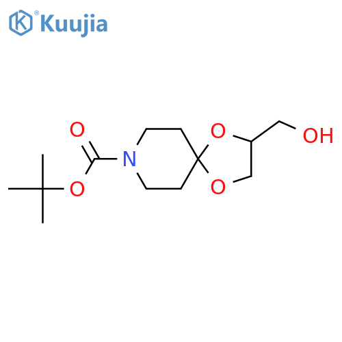 tert-butyl 2-(hydroxymethyl)-1,4-dioxa-8-azaspiro4.5decane-8-carboxylate structure