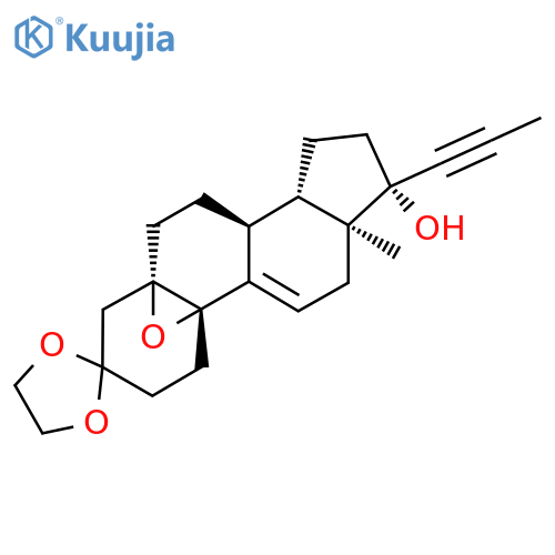 5β,10β-Epoxy-3,3-ethylenedioxy-17β-hydroxy-17α-(prop-1-ynyl)estr-9(11)-ene structure