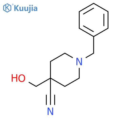 1-Benzyl-4-(hydroxymethyl)piperidine-4-carbonitrile structure
