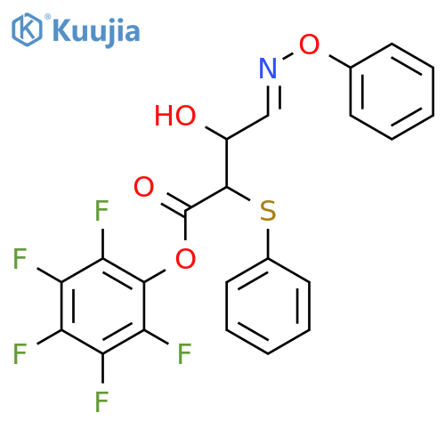 Butanoic acid, 3-hydroxy-4-(phenoxyimino)-2-(phenylthio)-, 2,3,4,5,6-pentafluorophenyl ester, (4E)- structure