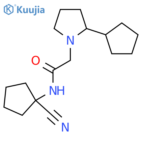 N-(1-cyanocyclopentyl)-2-(2-cyclopentylpyrrolidin-1-yl)acetamide structure
