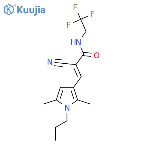 2-cyano-3-(2,5-dimethyl-1-propyl-1H-pyrrol-3-yl)-N-(2,2,2-trifluoroethyl)prop-2-enamide structure