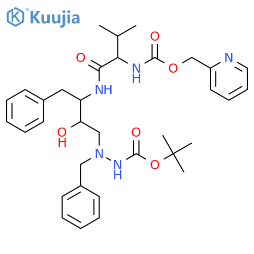 12-Oxa-2,5,9,10-tetraazatetradecanoicacid,7-hydroxy-13,13-dimethyl-3-(1-methylethyl)-4,11-dioxo-6,9-bis(phenylmethyl)-,2-pyridinylmethyl ester, [3S-(3R*,6R*,7R*)]- (9CI) structure